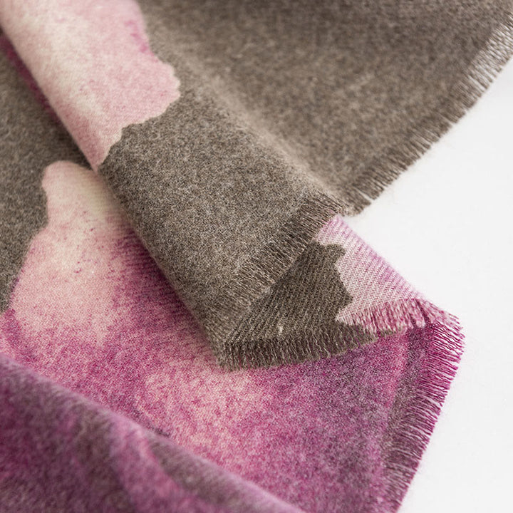 Buddha Stones Tybetański Szal Artystyczny Styl Hibiskus Syriacus Nadruk Jesień Zima Przytulny Ciepły Szalik Otulacz - image 17