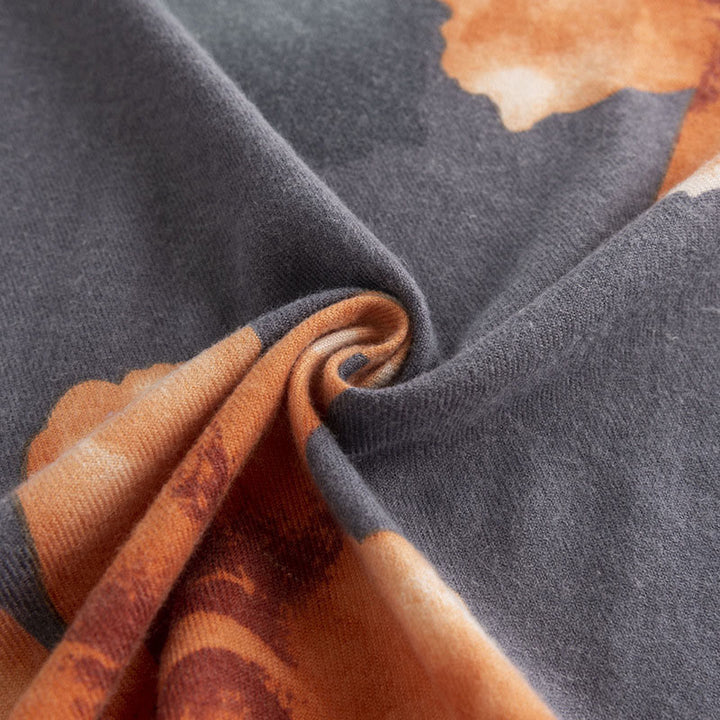 Buddha Stones Tybetański Szal Artystyczny Styl Hibiskus Syriacus Nadruk Jesień Zima Przytulny Ciepły Szalik Otulacz - image 5