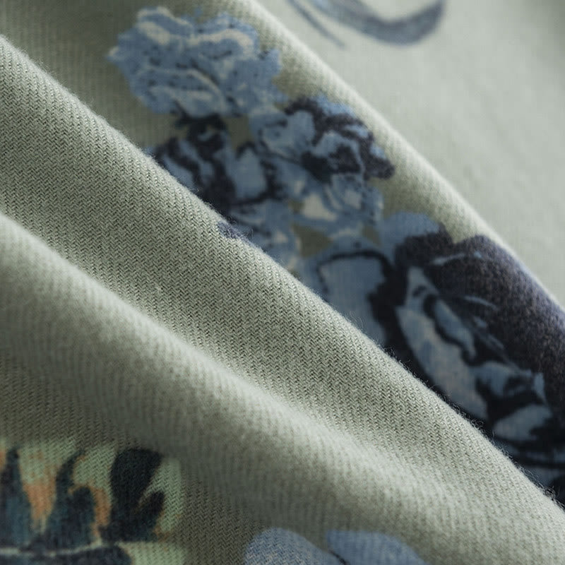 Buddha Stones Tybetański Szal Styl Ogrodowy Różany Kwiat Nadruk Jesień Zima Miękki Ciepły Szalik Otulacz - image 6