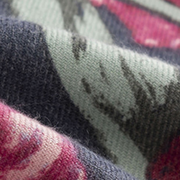 Buddha Stones Tybetański Szal Elegancki Kwiatowy Nadruk Jesień Zima Miękki Ciepły Szalik Otulacz - image 11