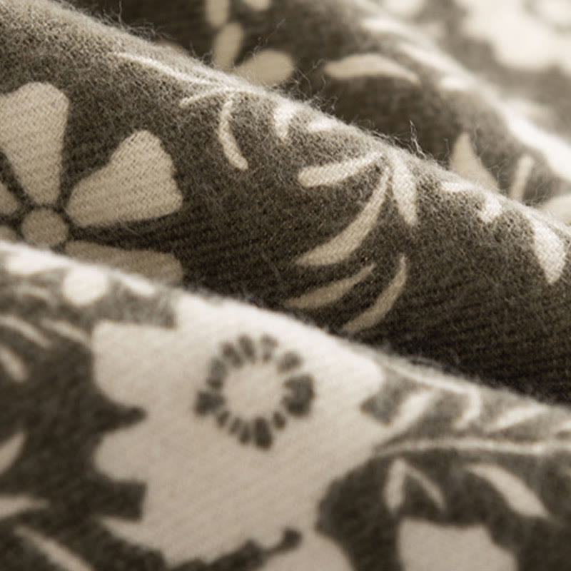 Buddha Stones Tybetański Szal Świeży Wzór Stokrotki Jesień Zima Miękki Ciepły Podróżny Szalik Otulacz - image 6