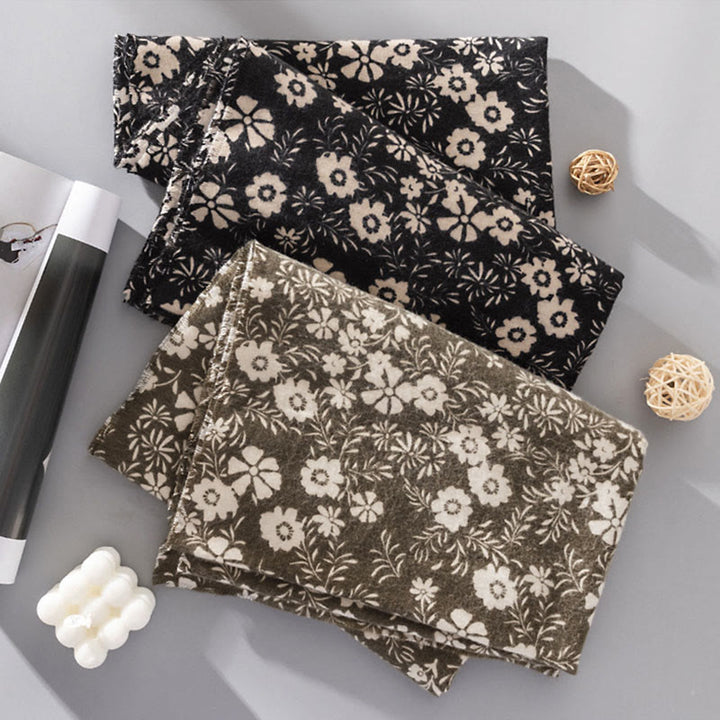 Buddha Stones Tybetański Szal Świeży Wzór Stokrotki Jesień Zima Miękki Ciepły Podróżny Szalik Otulacz - image 11