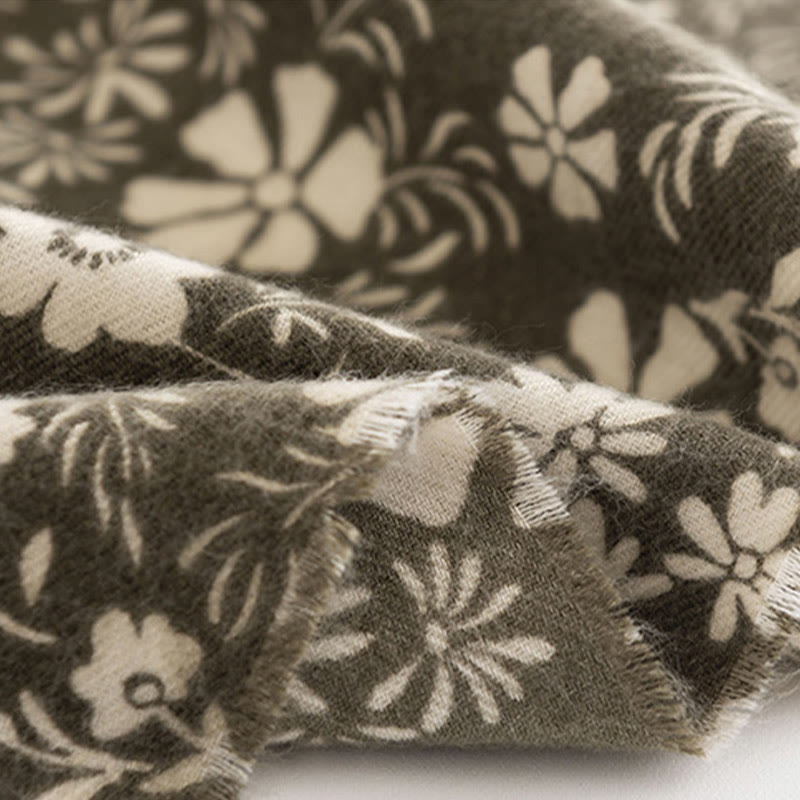 Buddha Stones Tybetański Szal Świeży Wzór Stokrotki Jesień Zima Miękki Ciepły Podróżny Szalik Otulacz - image 9