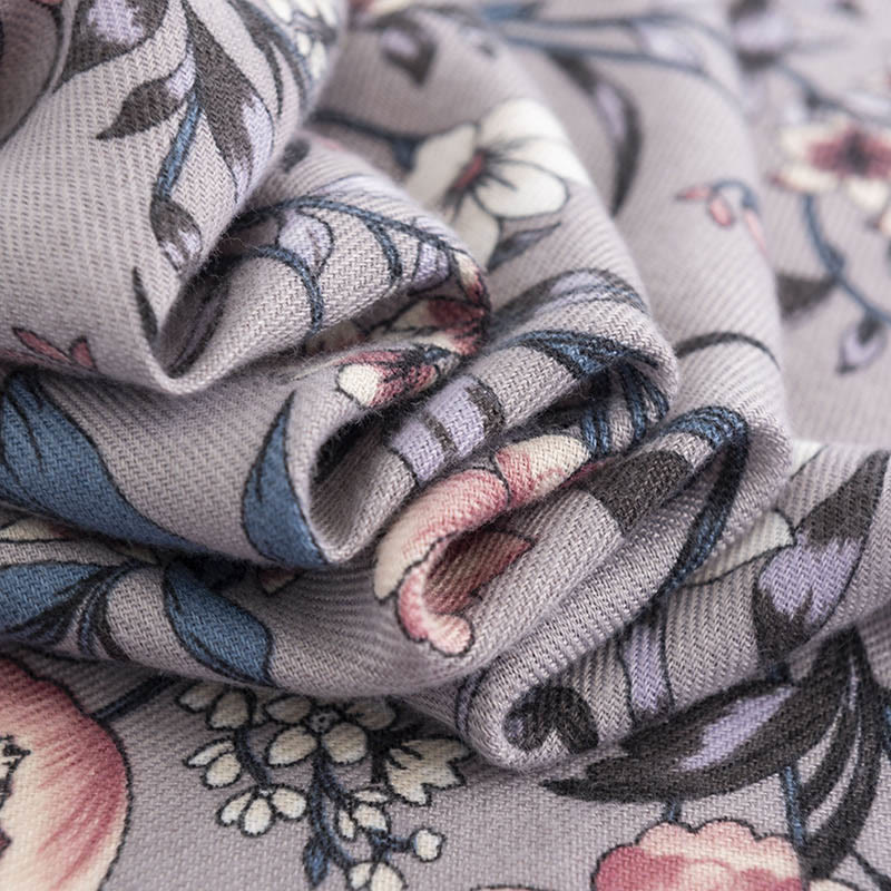 Buddha Stones Tybetański Szal Retro Kwitnąca Kamelia Japonica Print Jesień Zima Miękki Ciepły Szalik Otulacz - image 3