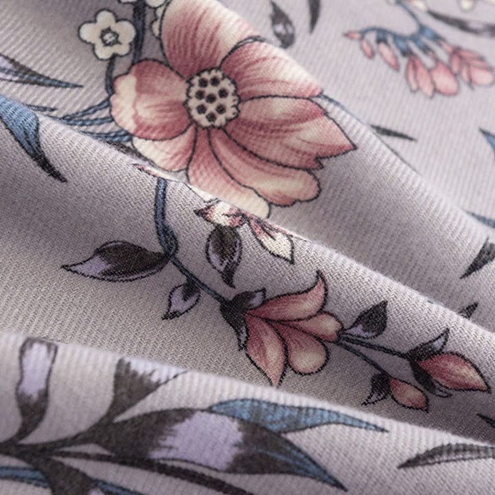 Buddha Stones Tybetański Szal Retro Kwitnąca Kamelia Japonica Print Jesień Zima Miękki Ciepły Szalik Otulacz - image 6