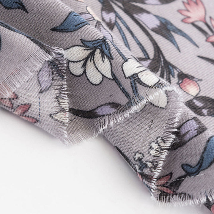 Buddha Stones Tybetański Szal Retro Kwitnąca Kamelia Japonica Print Jesień Zima Miękki Ciepły Szalik Otulacz - image 7