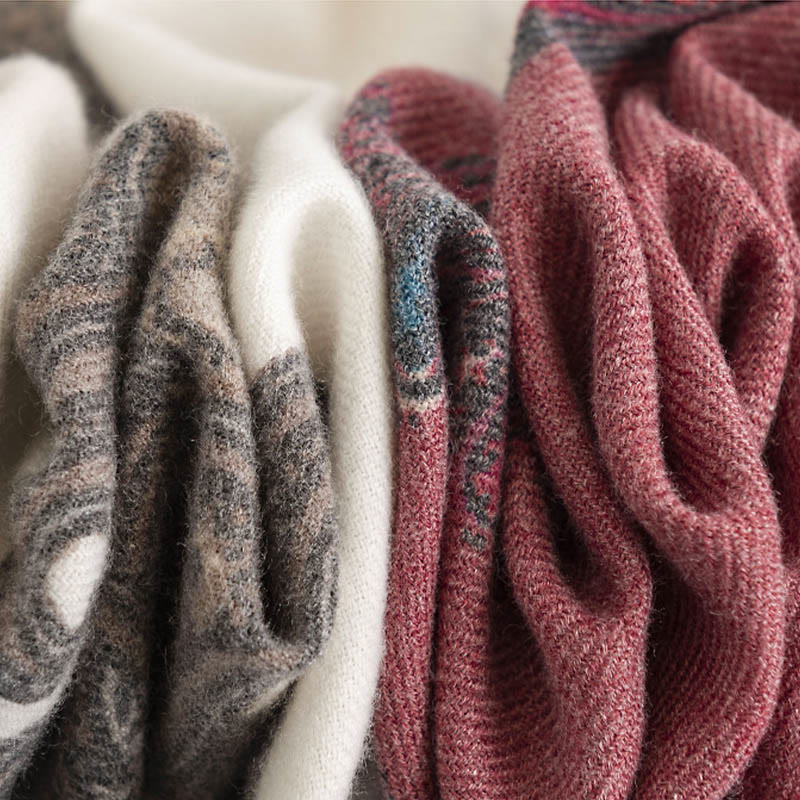 Buddha Stones Tybetańskie Paisley Prints Szal Jesień Zima Miękki Ciepły Szalik Otulacz - image 19