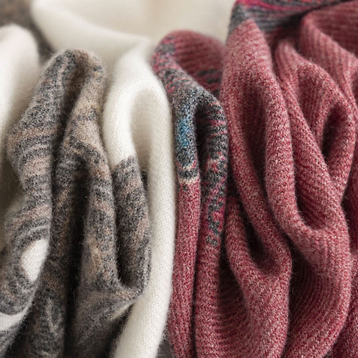 Buddha Stones Tybetańskie Paisley Prints Szal Jesień Zima Miękki Ciepły Szalik Otulacz - image 19