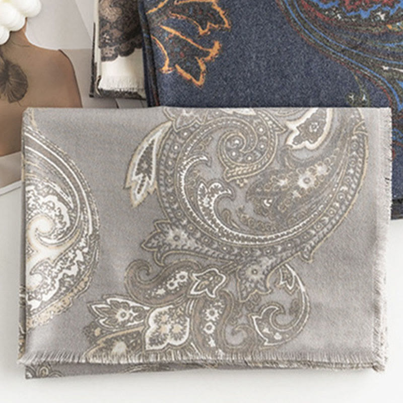 Buddha Stones Tybetańskie Paisley Prints Szal Jesień Zima Miękki Ciepły Szalik Otulacz