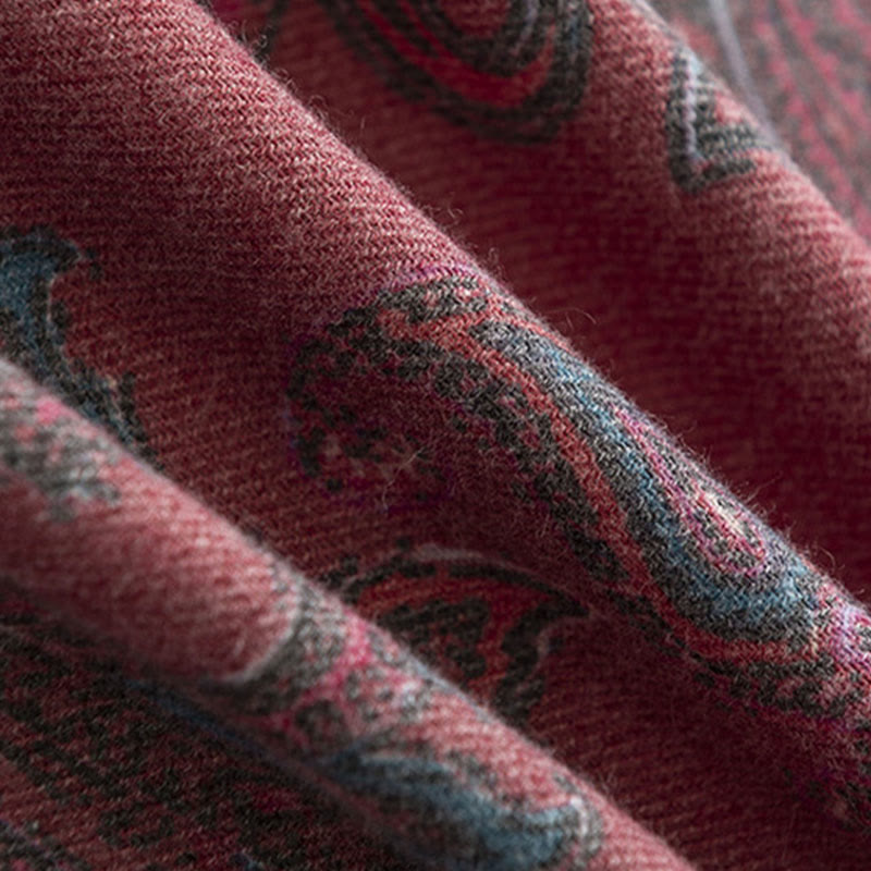 Buddha Stones Tybetańskie Paisley Prints Szal Jesień Zima Miękki Ciepły Szalik Otulacz - image 7