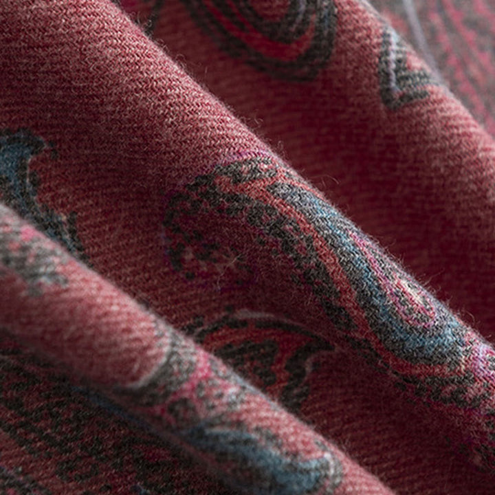 Buddha Stones Tybetańskie Paisley Prints Szal Jesień Zima Miękki Ciepły Szalik Otulacz - image 7