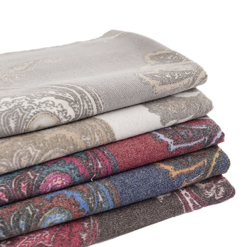 Buddha Stones Tybetańskie Paisley Prints Szal Jesień Zima Miękki Ciepły Szalik Otulacz