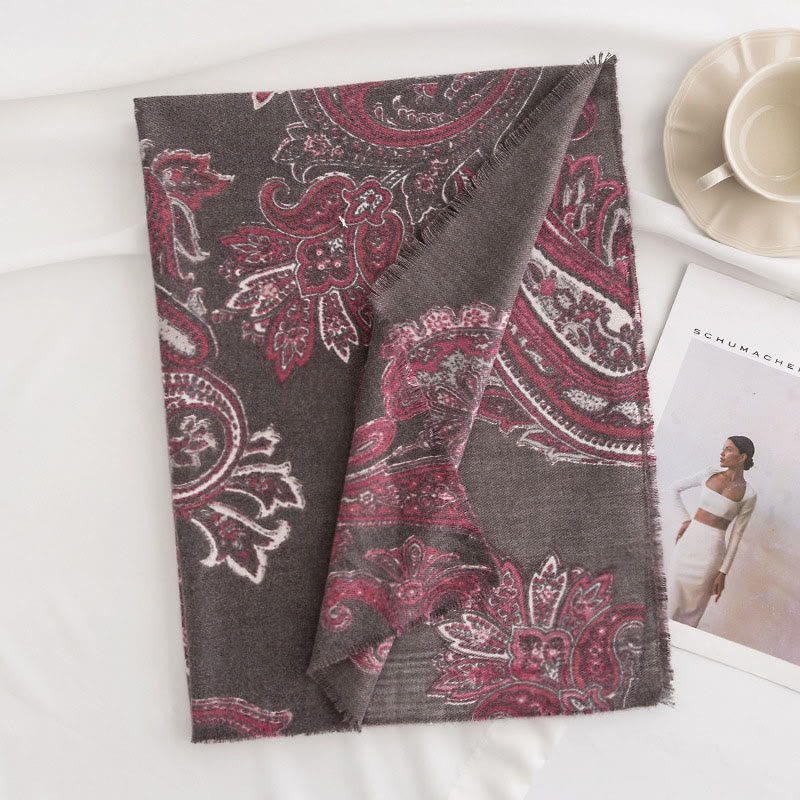 Buddha Stones Tybetańskie Paisley Prints Szal Jesień Zima Miękki Ciepły Szalik Otulacz