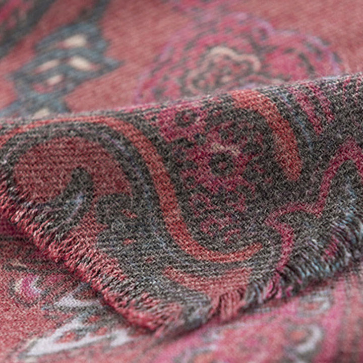 Buddha Stones Tybetańskie Paisley Prints Szal Jesień Zima Miękki Ciepły Szalik Otulacz - image 6