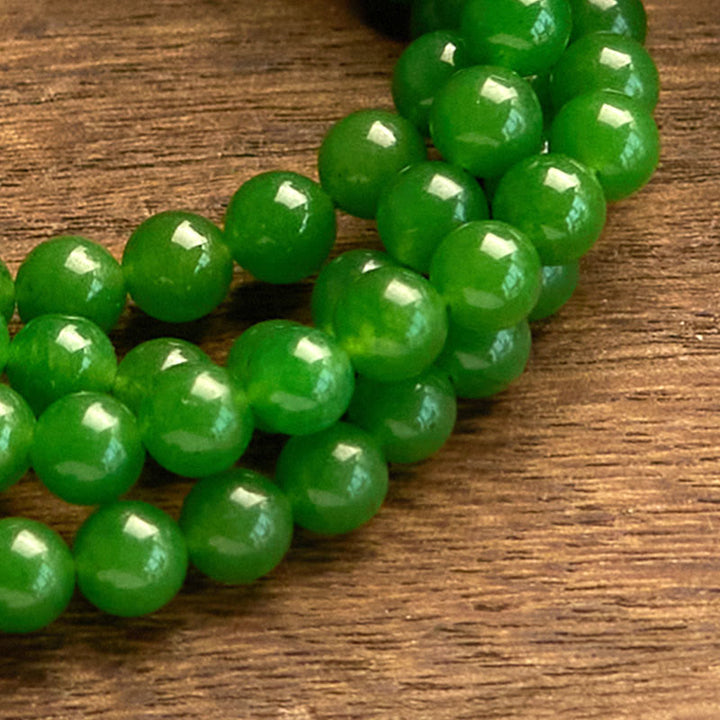 Buddha Stones 108 Mala Beads Naturalna Cyjanowa Bransoletka Szczęścia Jade