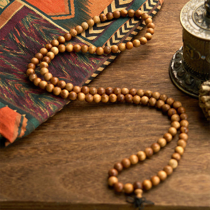 Buddha Stones 108 Mala Beads Lightning Strike Peach Wood Hand Polishing Protection Bransoletka - image 4
