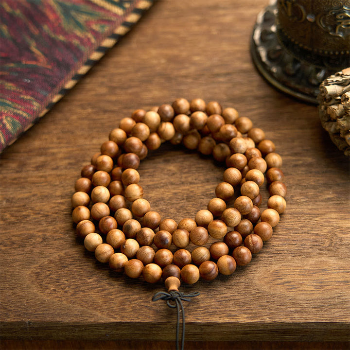 Buddha Stones 108 Mala Beads Lightning Strike Peach Wood Hand Polishing Protection Bransoletka - Błyskawica z drewna brzoskwiniowego (obwód nadgarstka: 14-16 cm) - image 0