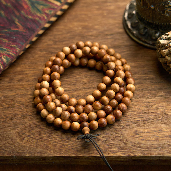 Buddha Stones 108 Mala Beads Lightning Strike Peach Wood Hand Polishing Protection Bransoletka