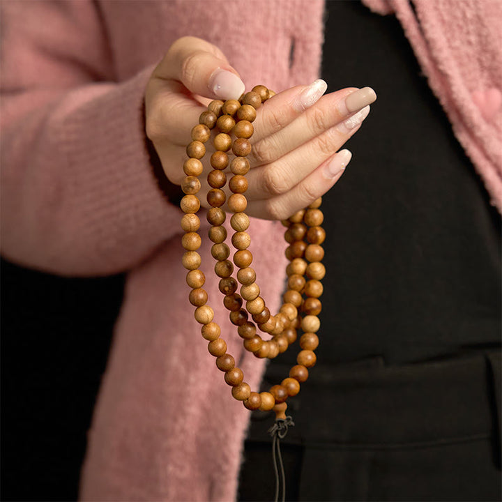 Buddha Stones 108 Mala Beads Lightning Strike Peach Wood Hand Polishing Protection Bransoletka