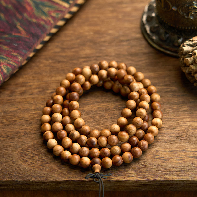 Buddha Stones 108 Mala Beads Lightning Strike Peach Wood Hand Polishing Protection Bransoletka