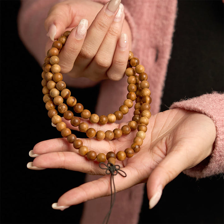 Buddha Stones 108 Mala Beads Lightning Strike Peach Wood Hand Polishing Protection Bransoletka
