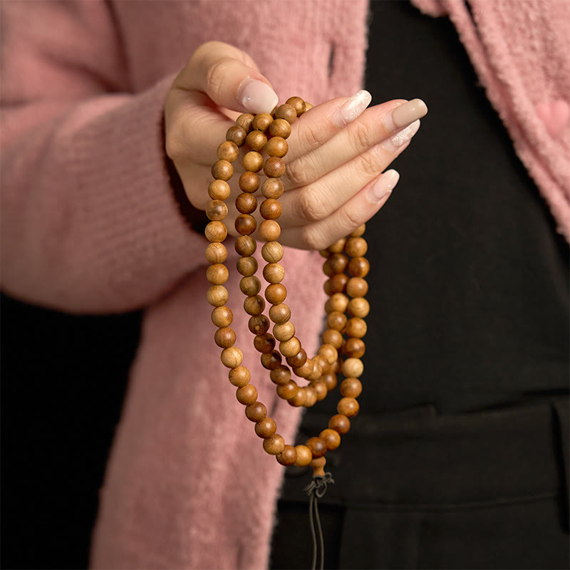 Buddha Stones 108 Mala Beads Lightning Strike Peach Wood Hand Polishing Protection Bransoletka - image 2