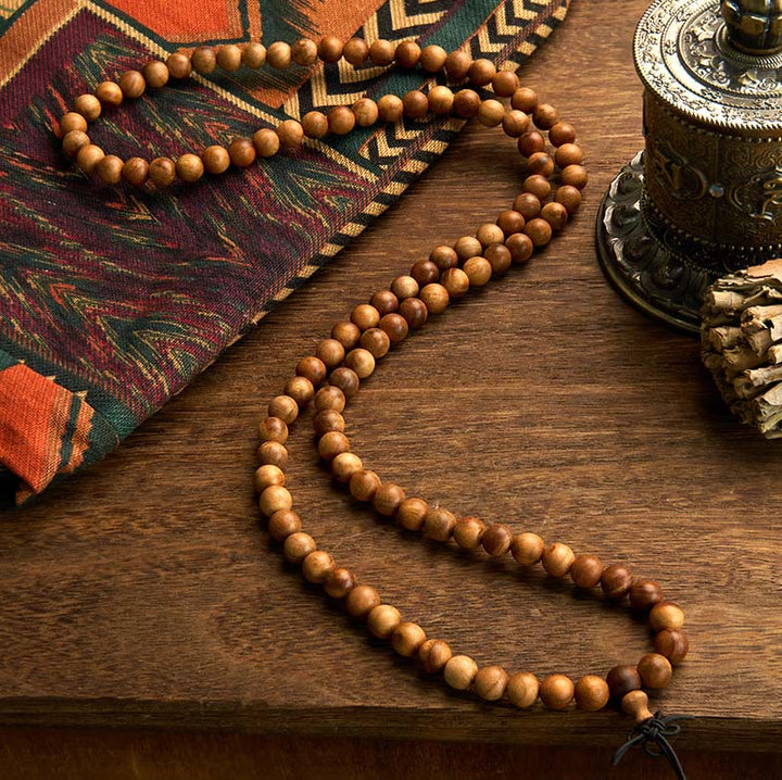 Buddha Stones 108 Mala Beads Lightning Strike Peach Wood Hand Polishing Protection Bransoletka
