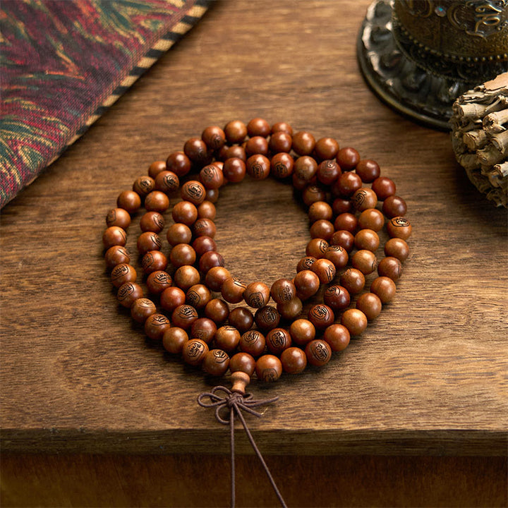 Buddha Stones 108 Koraliki Mala Uderzony Piorunem Jujube Drewno Złota Bransoletka Ochronna Mantra Światła