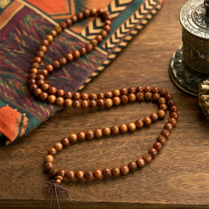 Buddha Stones 108 Koraliki Mala Uderzony Piorunem Jujube Drewno Złota Bransoletka Ochronna Mantra Światła