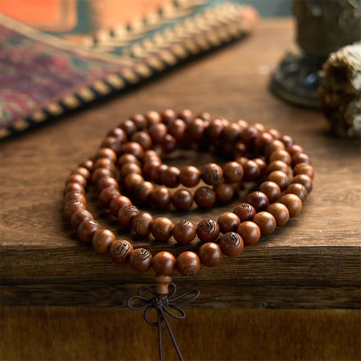 Buddha Stones 108 Koraliki Mala Uderzony Piorunem Jujube Drewno Złota Bransoletka Ochronna Mantra Światła