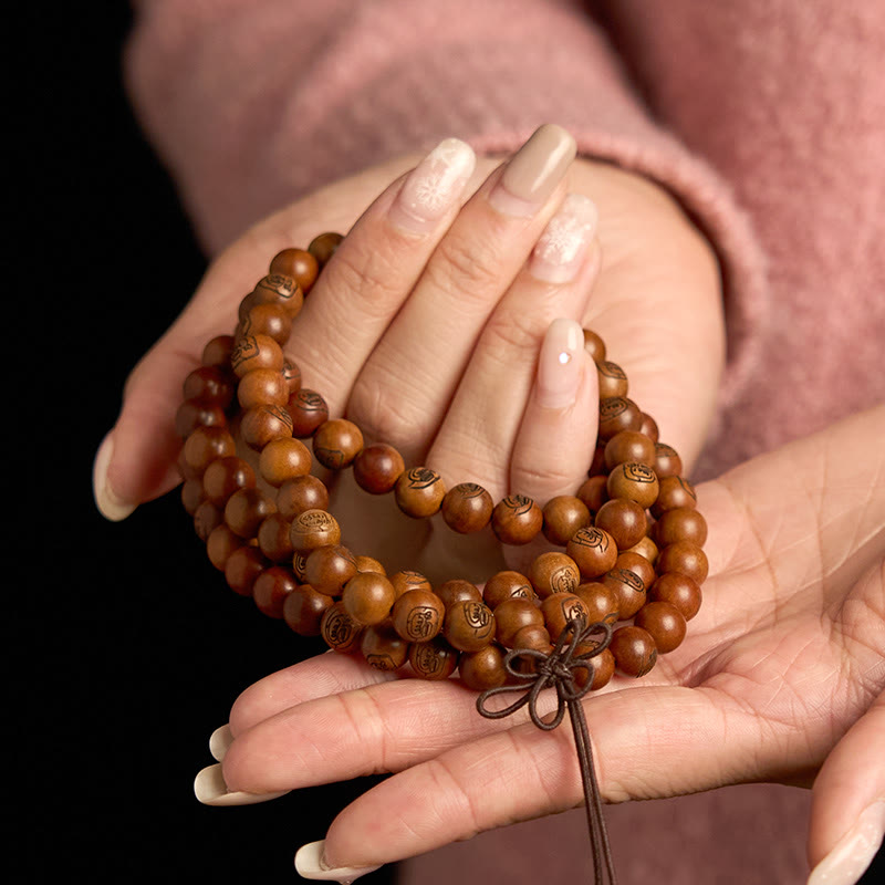 Buddha Stones 108 Koraliki Mala Uderzony Piorunem Jujube Drewno Złota Bransoletka Ochronna Mantra Światła