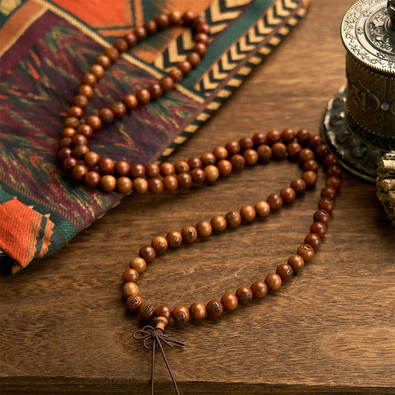 Buddha Stones 108 Koraliki Mala Uderzony Piorunem Jujube Drewno Złota Bransoletka Ochronna Mantra Światła