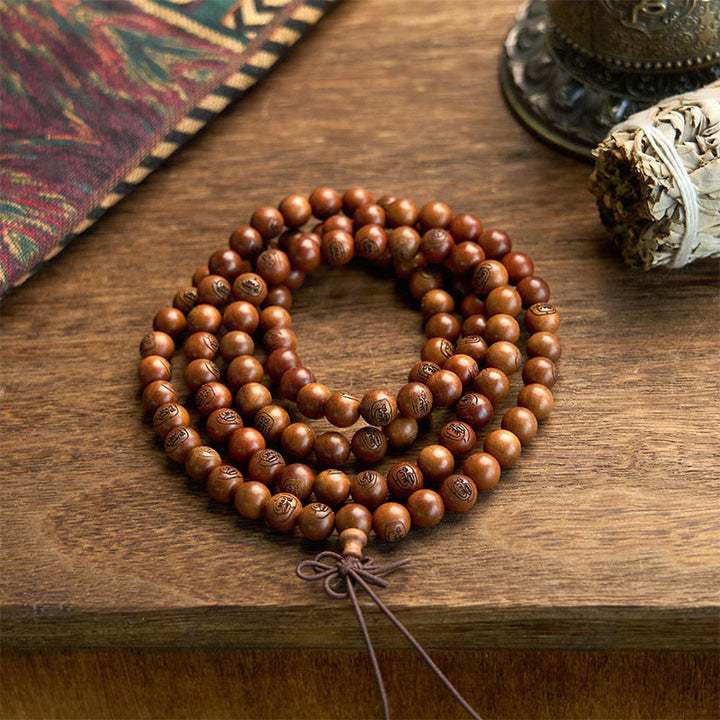 Buddha Stones 108 Koraliki Mala Uderzony Piorunem Jujube Drewno Złota Bransoletka Ochronna Mantra Światła