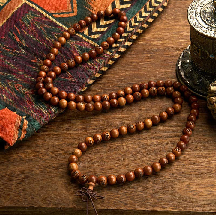 Buddha Stones 108 Koraliki Mala Uderzony Piorunem Jujube Drewno Złota Bransoletka Ochronna Mantra Światła