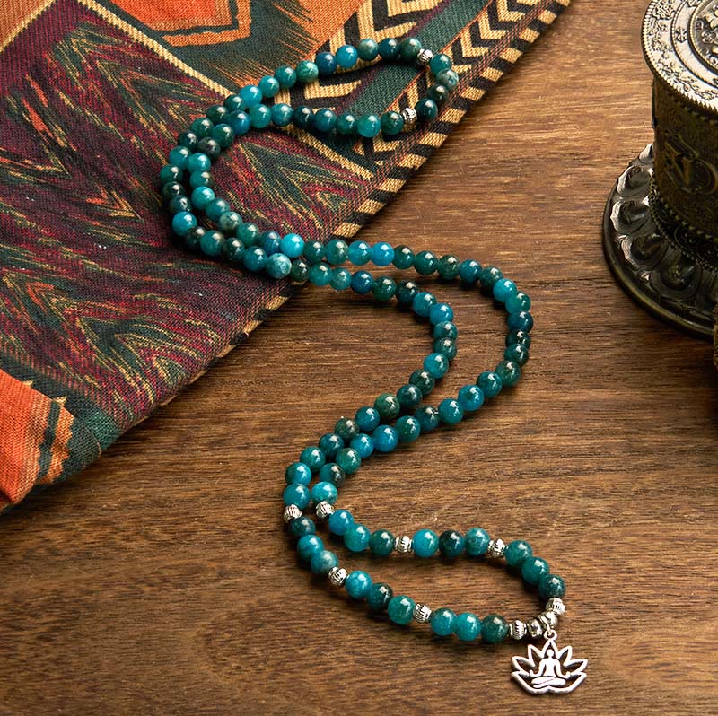 Buddha Stones 108 Koraliki Mala Koraliki Apatytowe Om Drzewo Życia Bransoletka Buddy Lotosu