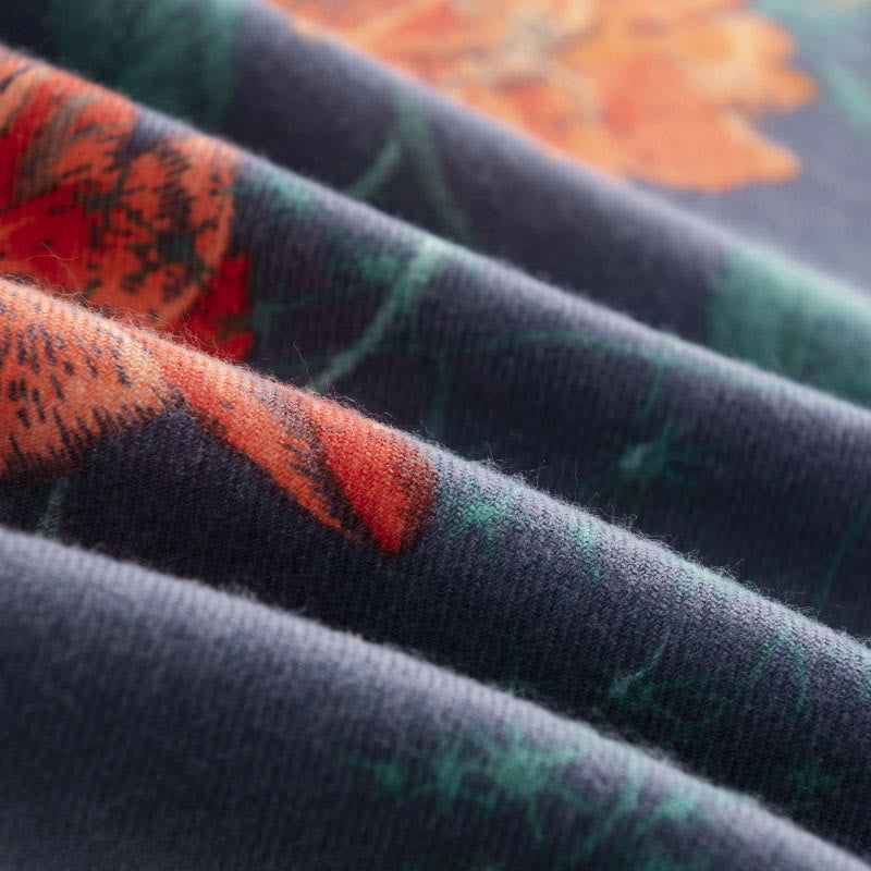 Buddha Stones Tybetański Wielokwiatowy Wzór Róży Wzór Szal Jesień Zima Przytulny Ciepły Szalik Otulacz - image 6