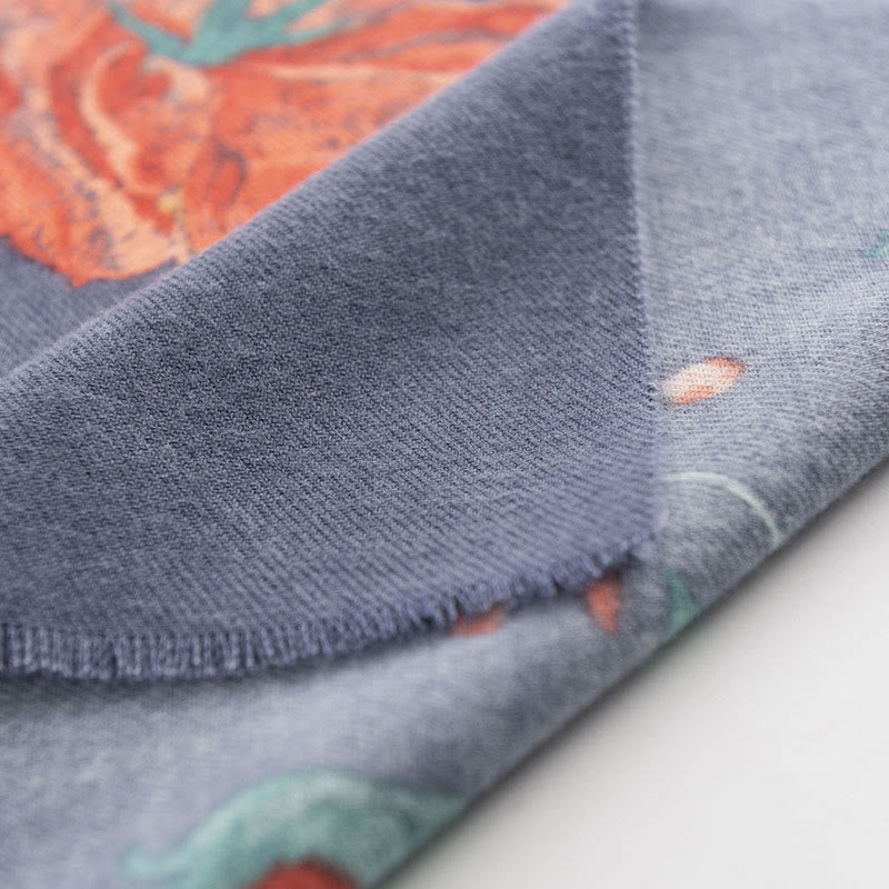 Buddha Stones Tybetański Wielokwiatowy Wzór Róży Wzór Szal Jesień Zima Przytulny Ciepły Szalik Otulacz - image 7