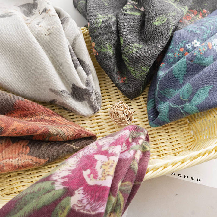 Buddha Stones Tybetański Wielokwiatowy Wzór Róży Wzór Szal Jesień Zima Przytulny Ciepły Szalik Otulacz - image 13