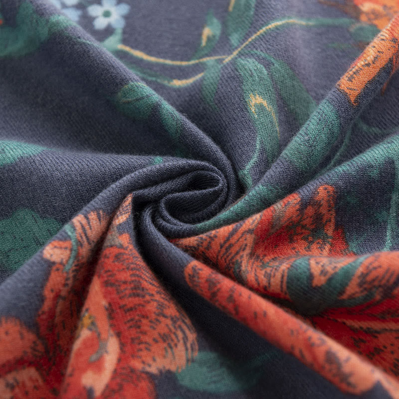 Buddha Stones Tybetański Wielokwiatowy Wzór Róży Wzór Szal Jesień Zima Przytulny Ciepły Szalik Otulacz - image 4