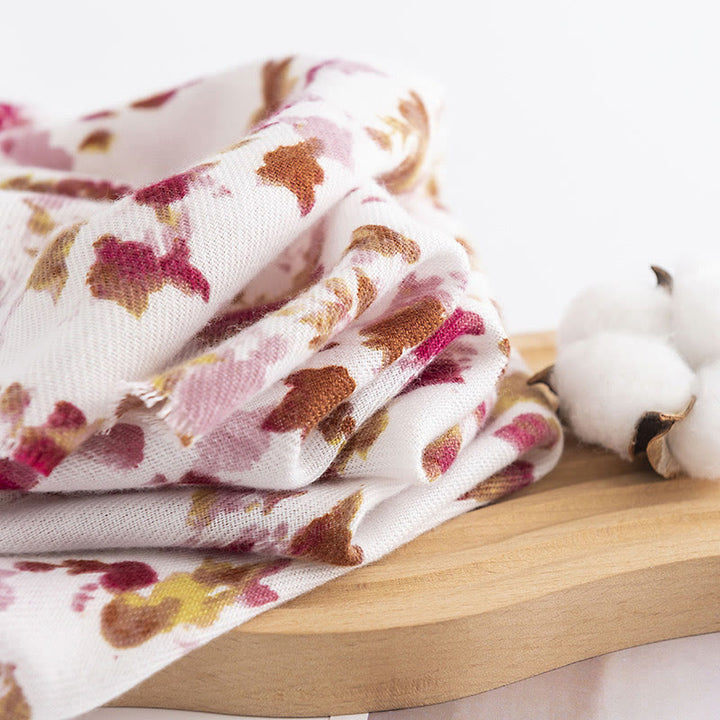 Buddha Stones Tybetańskie Kwiaty Spadające Liście Nadruk Szal Jesień Zima Przytulny Ciepły Podróżny Szalik Otulacz - image 3