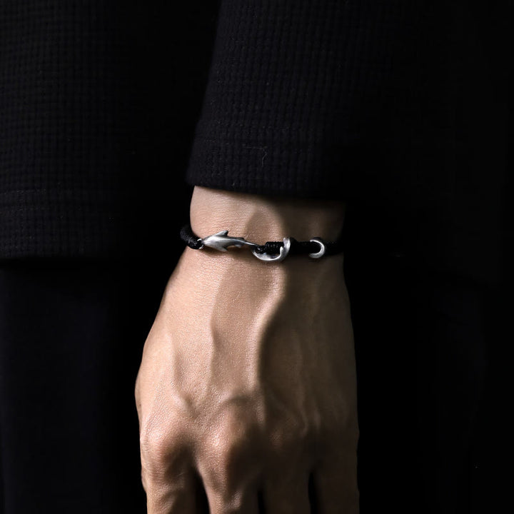 Bransoletka ochronna z Buddha Stones 999 ze srebra próby 925 z rekinem w kolorze czarnym - image 14