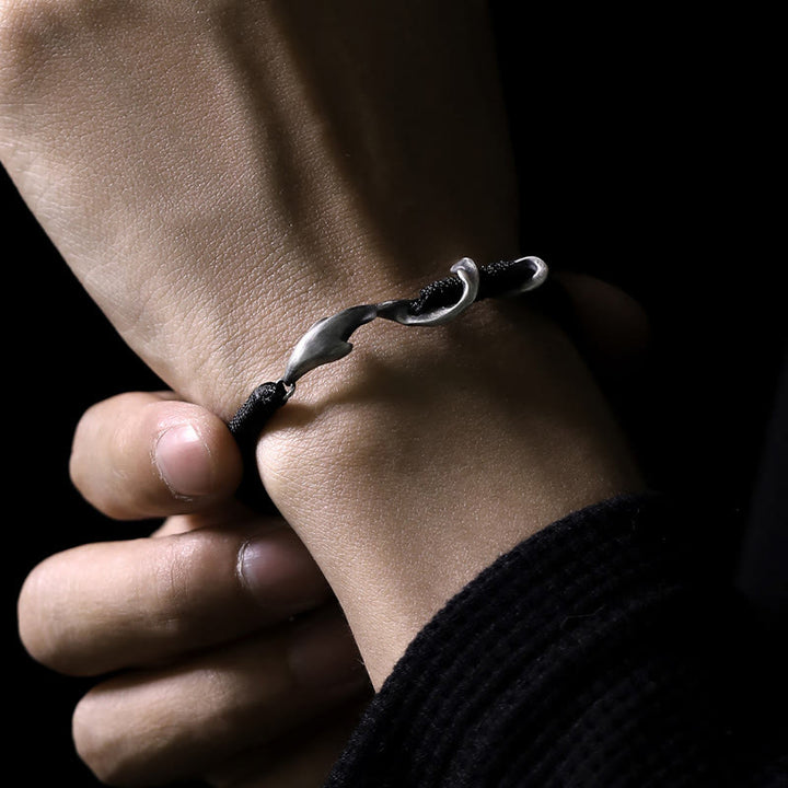 Bransoletka ochronna z Buddha Stones 999 ze srebra próby 925 z rekinem w kolorze czarnym - image 12