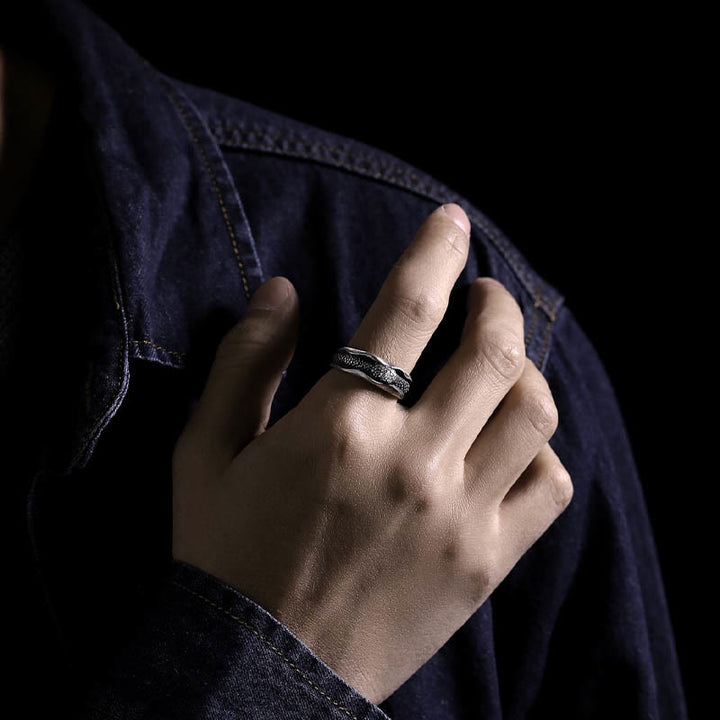 Buddha Stones 999 Srebrny Pierścień Ochronny W Kształcie Węża Rok Węża - image 14