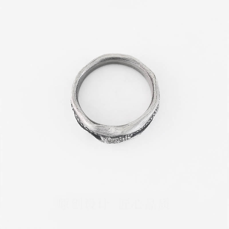 Buddha Stones 999 Srebrny Pierścień Ochronny W Kształcie Węża Rok Węża - image 1