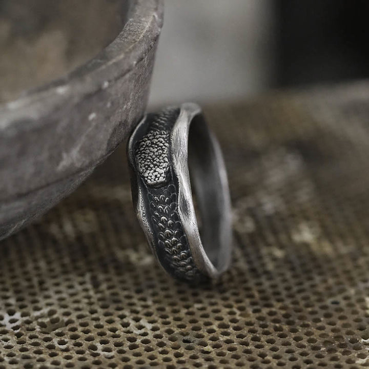 Buddha Stones 999 Srebrny Pierścień Ochronny W Kształcie Węża Rok Węża