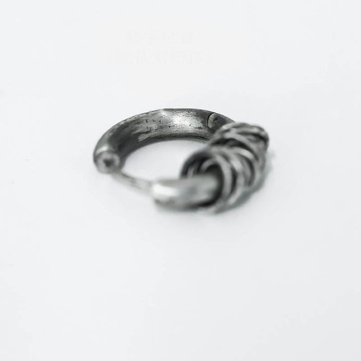 Kolczyki ochronne z Buddha Stones ze srebra próby 925, ręcznie kute  - image 10