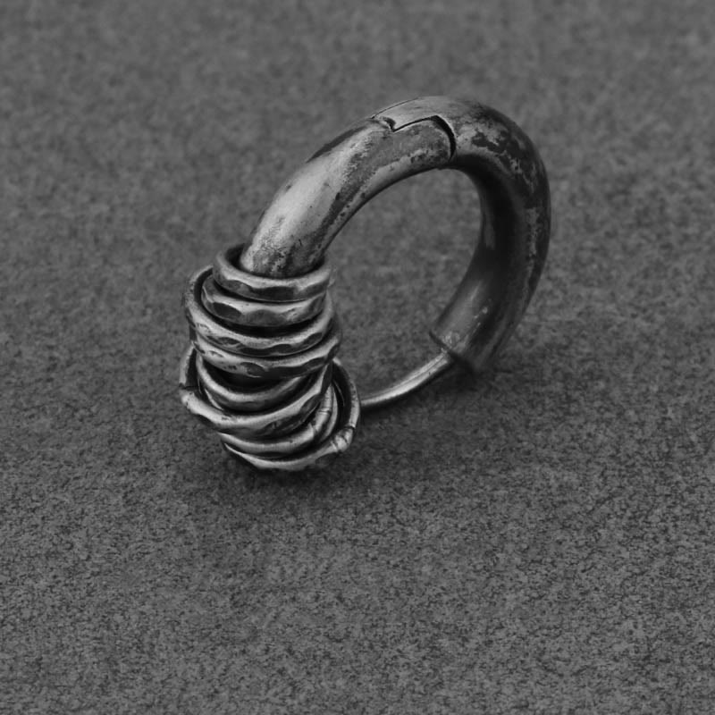 Kolczyki ochronne z Buddha Stones ze srebra próby 925, ręcznie kute  - image 7