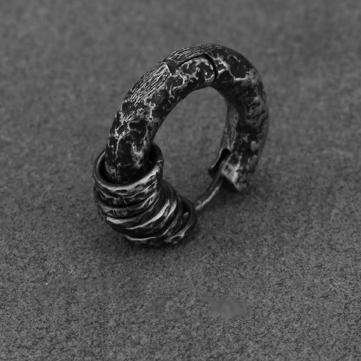 Kolczyki ochronne z Buddha Stones ze srebra próby 925, ręcznie kute  - Węgiel czarny - Pojedynczy - image 15