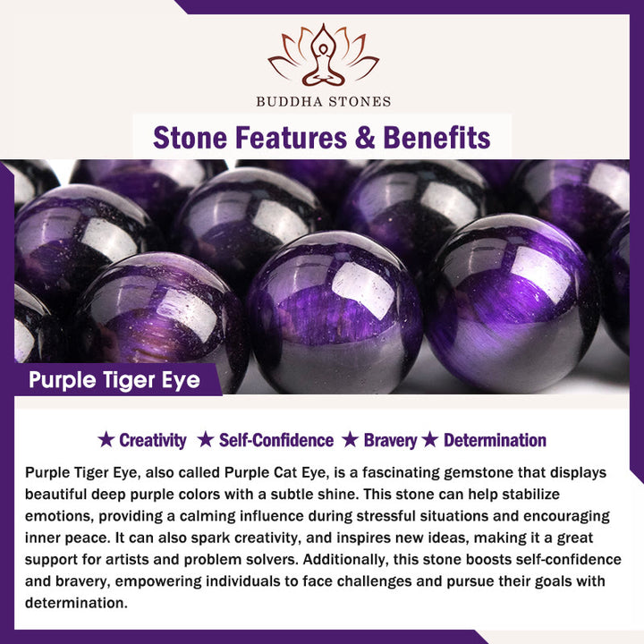 Bransoletka z Buddha Stones Keep Calm Purple Series Healing Love