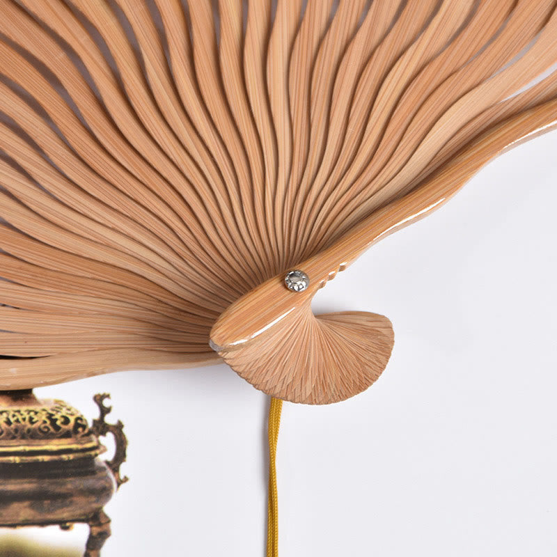 Kamienie Buddha Stones Pomyślne Chmury Jednolity Kolor Gradient Ręczny Bawełniany Lniany Tkanina Bambusowy Składany Wentylator